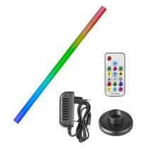 Tubo De Led Rgb 100cm 41mm Com Fonte E Base Para Festas Cenários Eventos Streaming LTL100 Luminos