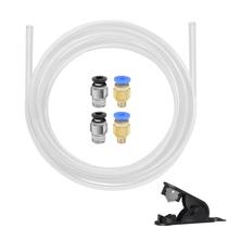 Tubo de PTFE luminoso de teflon de 5 m com cortador, impressora 3D ID de 3 mm x 4 mm OD