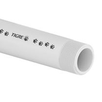 Tubo de Rosca PVC Branco 1.1/2" 50mm 6 Metros - 10001943 - TIGRE Tubo de Rosca PVC Branco 1.1/2" 50mm 6 Metros - 10001943 - TIGRE