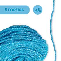 Tubo De Strass Com Glitter Azul - Para Tiara E Laço - Rolo Com 5 Metros - Nybc