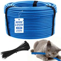 Tubo de tear de arame Oleitodh 250 pés azul com 50 abraçadeiras Tubo de tear de arame Oleitodh 250 pés azul com 50 abraçadeiras