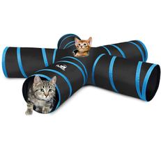 Tubo de túnel Cat Pawaboo, túneis extensíveis de 5 vias, azul Tubo de túnel Cat Pawaboo, túneis extensíveis de 5 vias, azul