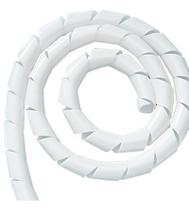 Tubo Espiral Organizador de Fios e Cabos Ø 3/4" ou 20,0mm - 5 Metros - Branca