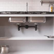 Tubo Extensível Duplo Black 70cm Blukit Porca PP c/ Canopla Tubo Extensível Duplo Black 70cm Blukit Porca PP c/ Canopla