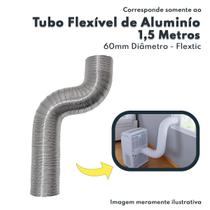 Tubo Flexível de Alumínio Para Exaustão do Aquecedor de Água a Gás Diâmetro 60mm Comprimento 1,5m Flextic 03004000106 Diversas Aplicações