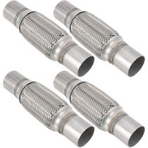 Tubo flexível de escape ZEONHAK, pacote com 4 unidades, aço inoxidável 2x6" (10" L)
