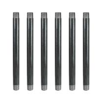 Tubo GeilSpace Heavy Duty, metal pré-cortado, 1/2 x 10 cm, cinza, pacote com 6 unidades