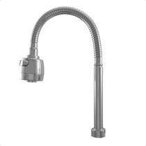 Tubo Gourmet Flexivel 5/8" Cromado Completo p/ Torneira Parede Bancada Mangueira Flexível Reposição
