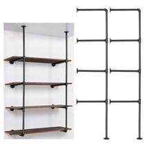 Tubo industrial de montagem em parede Prateleira LIANTRAL 140 cm x 31 cm preto