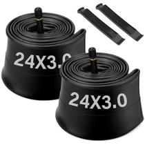 Tubo interno de bicicleta Midcos 24" x 2,5/3,0", pacote com 2 unidades com válvula Schrader Tubo interno de bicicleta Midcos 24" x 2,5/3,0", pacote com 2 unidades com válvula Schrader