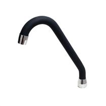 Tubo J Silicone Preto Arejador Fixo Latão Cromado