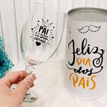 Tubo lata + taça windsor cerveja/pai com cerveja/dia dos pais