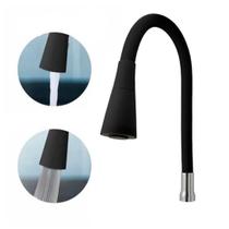 Tubo Mangueira Flexível Gourmet para Torneira Preto Cozinha Mesa Bancada