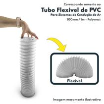 Tubo PVC Flexível Para Condução De Ar em Sistemas de Exaustão 100mm x 1mt Polywest