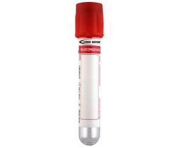 Tubo Seco 4,0ML Vidro Tampa Vermelha Vácuo Siliconizado 100 Unidades Labor