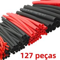 Tubo Termorretrátil Preto E Vermelho 127 Peças 21 Variedades De Envoltório De Cabo De Poliolefina