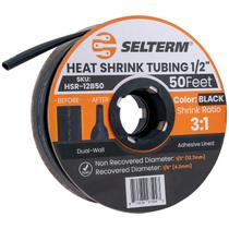 Tubo termorretrátil SELTERM 1/2 Black 15m Proporção 3:1