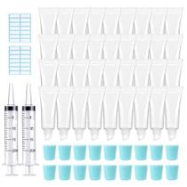 Tubos de brilho labial AMORIX 10 mL Clear Empty com tampa azul 50 unidades