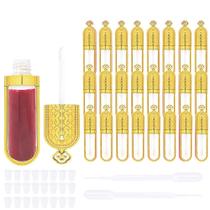 Tubos de brilho labial COSIDEA recarregáveis Gold Crown de 5 ml, pacote com 24 Tubos de brilho labial COSIDEA recarregáveis Gold Crown de 5 ml, pacote com 24