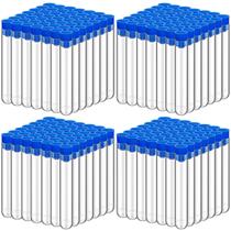 Tubos de ensaio Flutesan 200 unidades de plástico transparente de 10 mL com tampas