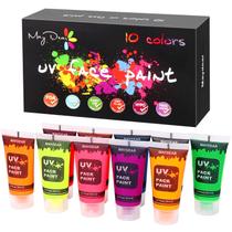 Tubos de pintura corporal Maydear 10 cores UV Neon Glow de 20 ml