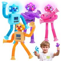 Tubos pop Fidget Toy Delighkidz Robot com LED para crianças de 3 a 8 anos