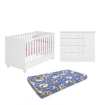 Tudo o que Seu Bebê Precisa P Dormir Bem Berço Americano Cômoda Doce Sonho e Colchão Ortobom Qmovi