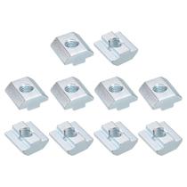 Tuercas en T uxcell Serie 4040 M8 Acero al Carbono Niquelado x20