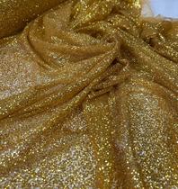 Tule com Glitter Dourado Ouro Pesado 02