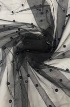 Tule com pérola na cor preta Tule com pérola na cor preta