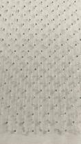 Tule listrado bordado com missanga e paete na cor off white