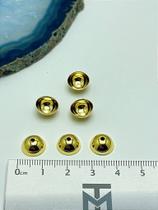 Tulipa de Metal Furo Passante 9mm - Banho de Ouro 18K - 01 Unidade