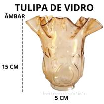 Tulipa Rei Âmbar Decoração Peça para Reposição Bivolt Vidro - Cafglass