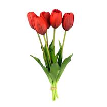 Tulipa Vermelha Ramalhete 40Cm Planta Artificial Toque Real