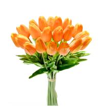 Tulipas artificiais Mandy's 20 hastes, laranja, PU, flores artificiais Tulipas artificiais Mandy's 20 hastes, laranja, PU, flores artificiais