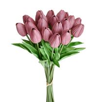 Tulipas artificiais Mandy's Mauve PU Faux Flowers 20 hastes Tulipas artificiais Mandy's Mauve PU Faux Flowers 20 hastes