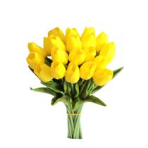 Tulipas artificiais Mandy's Yellow PU Faux Flowers 20 hastes