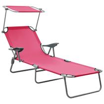 Tumbona moderna plegable con dosel ajustable rosa vidaXL