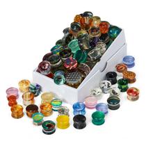 Túneis de ouvido COOEAR Acrílico 10 pares de estilo aleatório de 6 mm a 25 mm Túneis de ouvido COOEAR Acrílico 10 pares de estilo aleatório de 6 mm a 25 mm