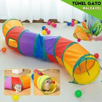 Tunel Brinquedo Labirinto Colorido Para Pets Dobrável Reto