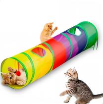 Túnel Brinquedo Para Gato Dobrável Colorido Com Bolinha Túnel Brinquedo Para Gato Dobrável Colorido Com Bolinha