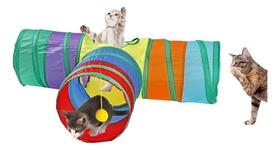 Túnel Colorido Brinquedo Pet Cachorro E Gato Labirinto Interativo Formato T 3 Saídas Túnel Colorido Brinquedo Pet Cachorro E Gato Labirinto Interativo Formato T 3 Saídas
