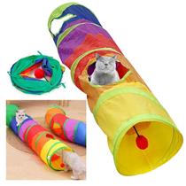 Tunel de Gato Brinquedo Pet Coelho Animais Estimaçao Bolinha Labirinto Interativo Petshop Retratil Portatil