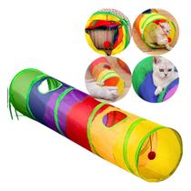Túnel Gato 120cm Grande Brinquedo Interativo Dobrável Bola