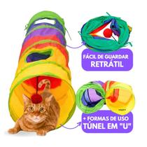 Tunel Gato Brinquedo Coelho Pet Animais Bolinha Interativo Retratil Portatil Divertido Anti Estress