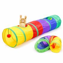 Túnel Gatos Interativo Colorido Dobrável Bolinha Labirinto