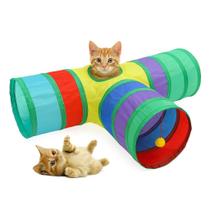 Tunel Labirinto T Brinquedo Interativo Para Pets Gatos Gatinhos Gato Brincar Com 3 Saídas Tunel Labirinto T Brinquedo Interativo Para Pets Gatos Gatinhos Gato Brincar Com 3 Saídas