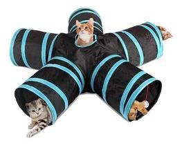 Tunel Para Gato 5 Saidas Com Bolinha Dobravel Pet Brinquedo Para Gato