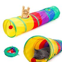 Túnel Para Gato Brinquedo Interativo Gatos Labirinto Dobrável Pet Colorido - Daystar