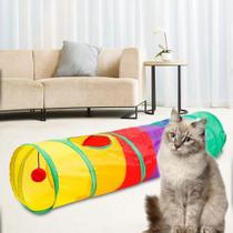 Túnel Para Gatos Brinquedo Interativo Gato Labirinto Dobrável Pet Colorido - Daystar
